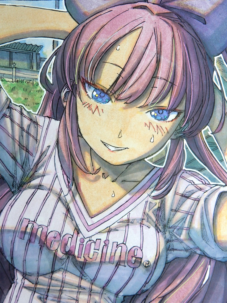 【色紙水彩】ツリ目のポニーテール