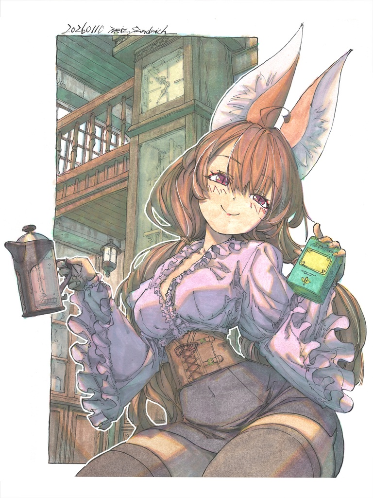 【色紙水彩】お茶屋の姉さん