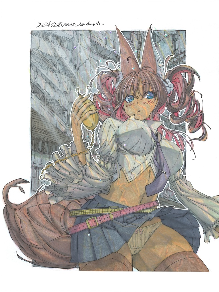 【色紙水彩】思い出が沈む街