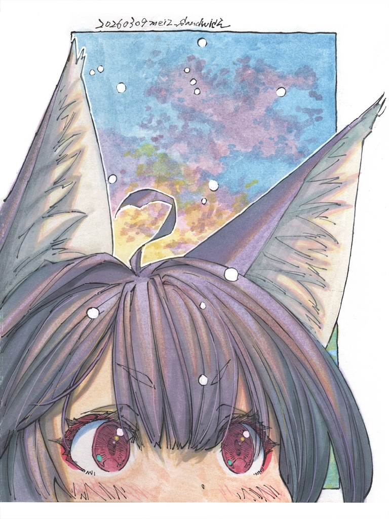 【中色紙水彩】朝焼けの初代