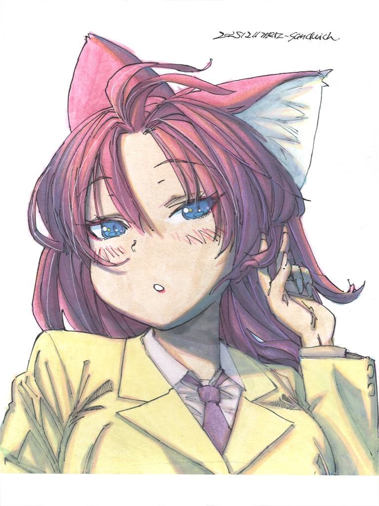 【中式水彩】青い瞳と赤い髪