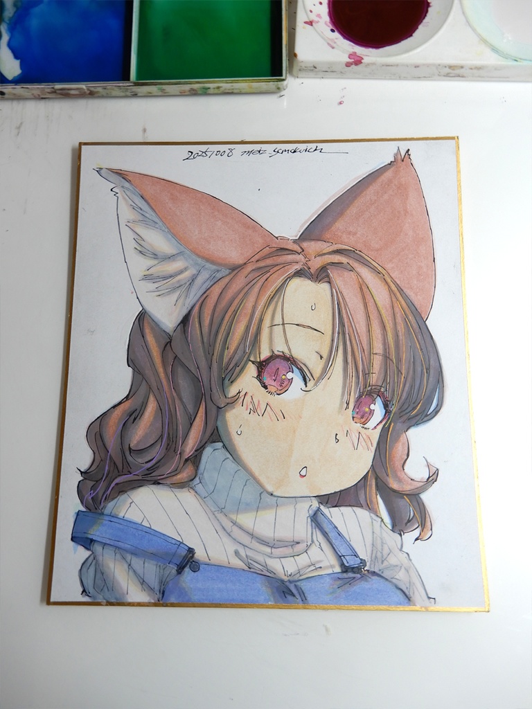 【中色紙水彩】仕事後のひととき