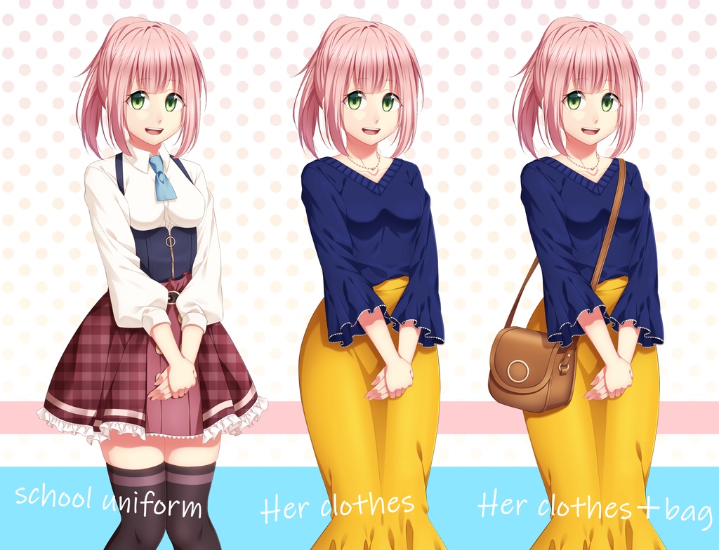 女子学生立ち絵素材②(単体販売あり°˖✧)