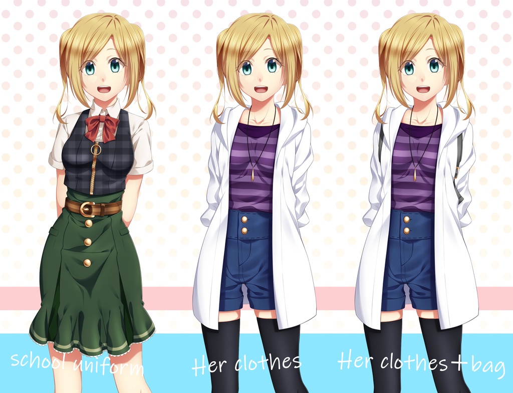 女子学生立ち絵素材②(単体販売あり°˖✧)