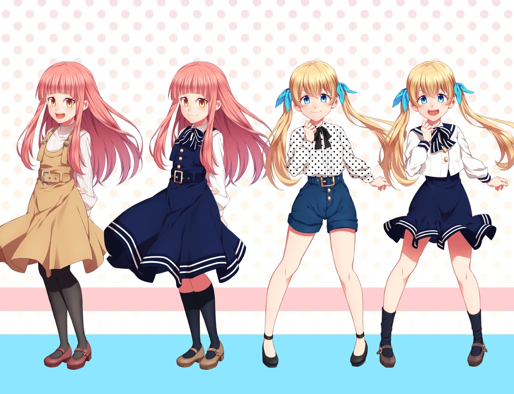 少女立ち絵素材①(単体販売あり°˖✧)