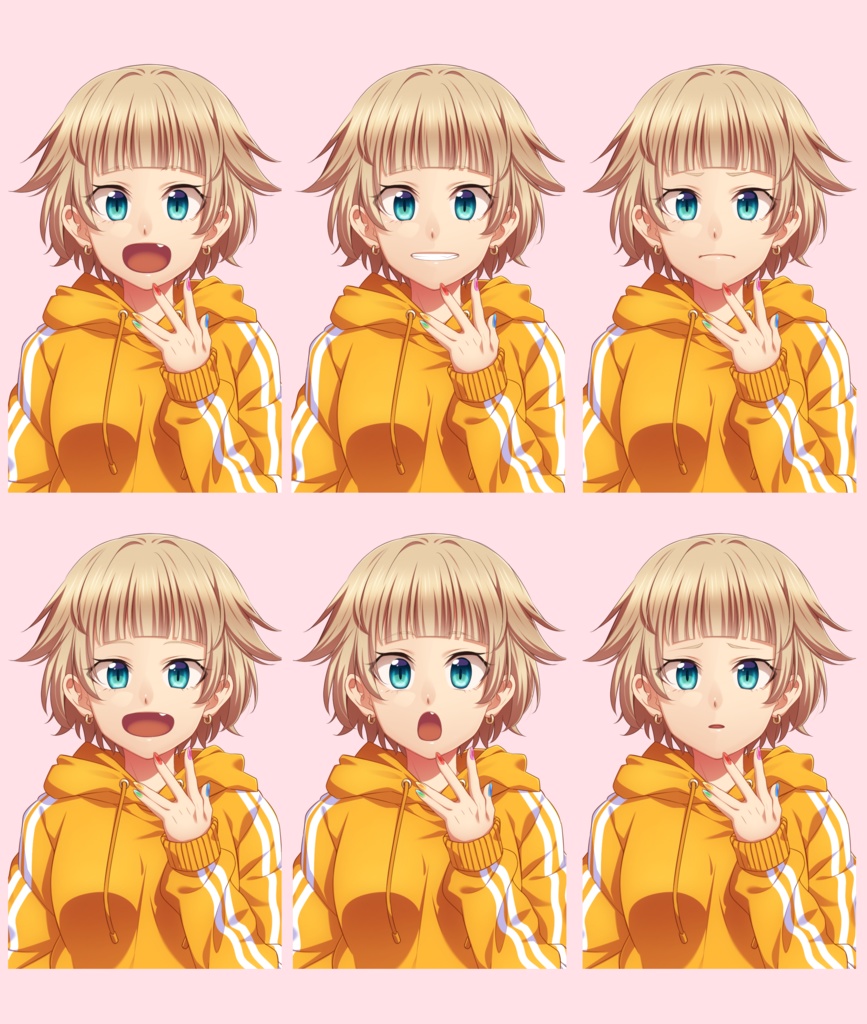 金髪好き集まれ!金髪女子立ち絵素材