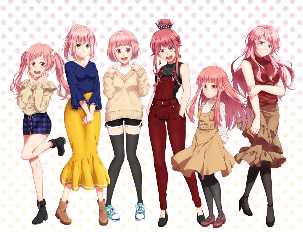 ピンク髪好き集まれ!ピンク髪女子立ち絵素材