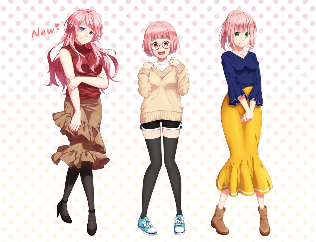 ピンク髪好き集まれ!ピンク髪女子立ち絵素材