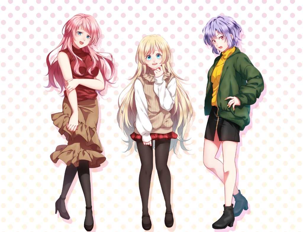 女の子立ち絵素材④(単体販売あり°˖✧)