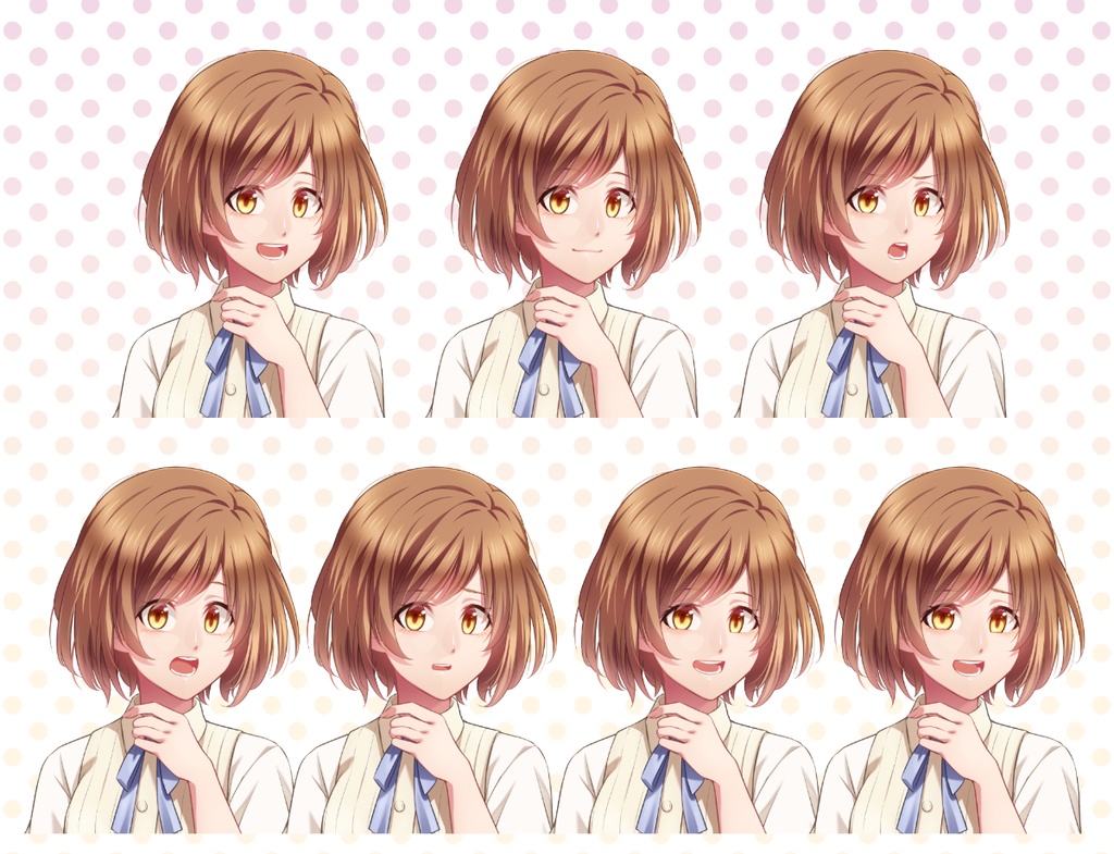 女の子立ち絵素材⑤(私服・下着)(単体販売あり°˖✧)