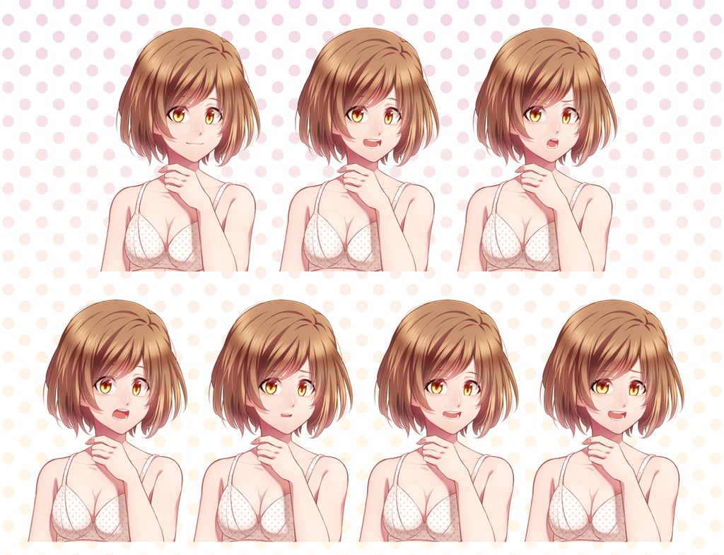 女の子下着立ち絵素材①