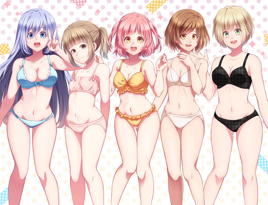 女の子下着立ち絵素材①