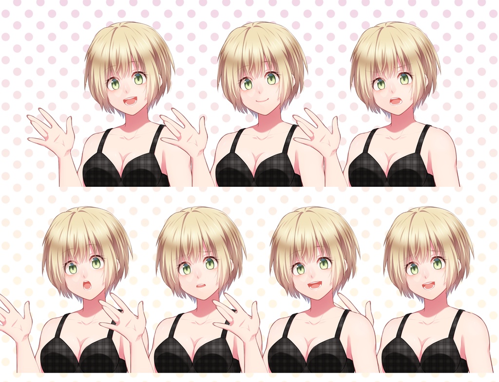 女の子下着立ち絵素材①