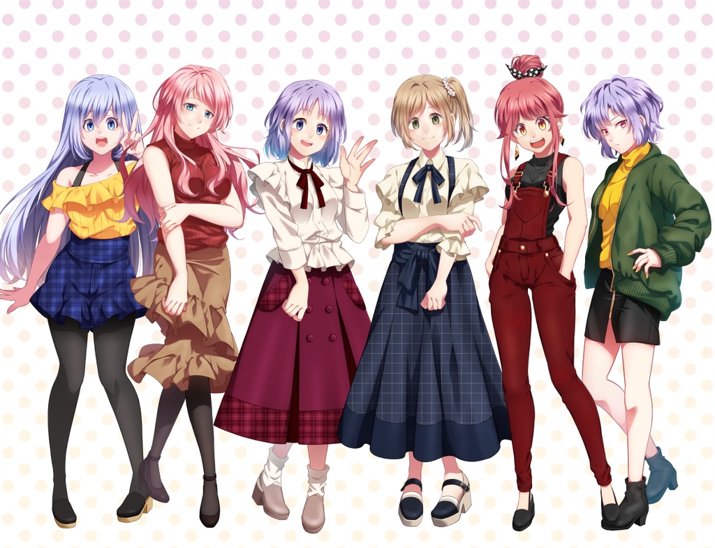 女の子立ち絵素材⑫(私服・下着)(単体販売あり°˖✧)