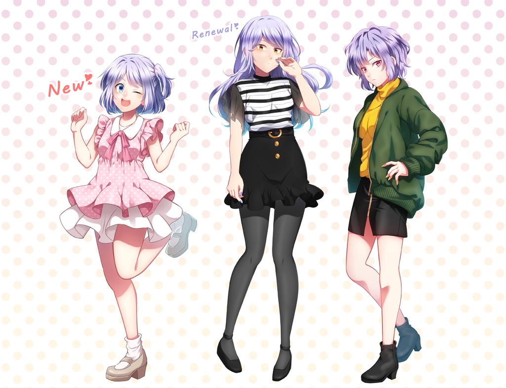 紫髪好き集まれ!紫髪女子立ち絵素材