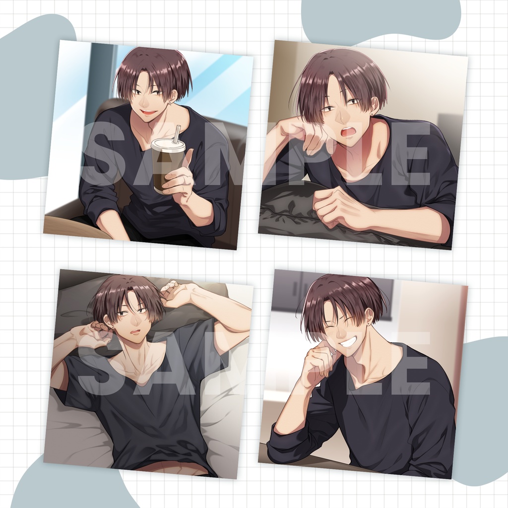 ~男子の日常~スチル・立ち絵セット、単体販売【こげ茶髪】