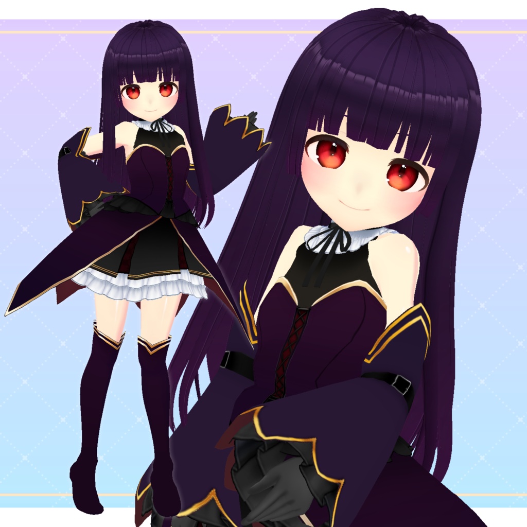 【VRoid】【無料版/支援版】ファンタジー風ドレスセット(カスタムアイテム/テクスチャ素材)