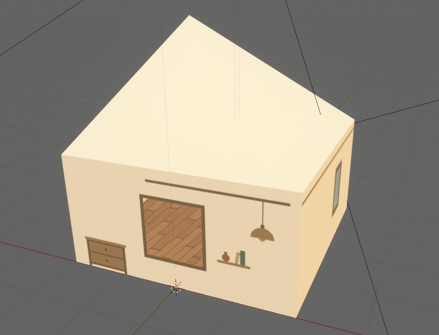 【Blender】エイムズの部屋(トリックアート)