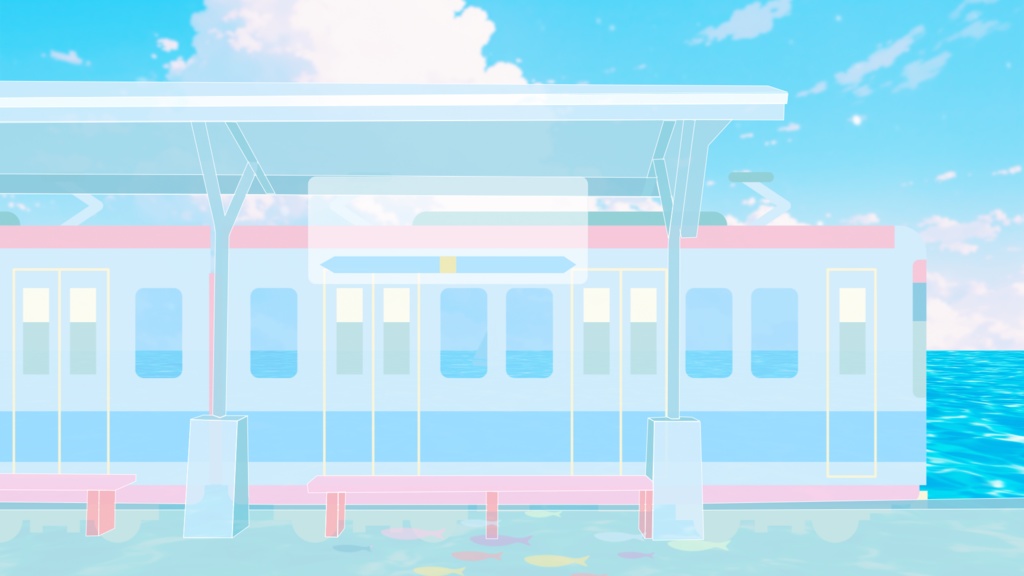 【動く背景】パステル電車と夢のつづき【ループ素材】