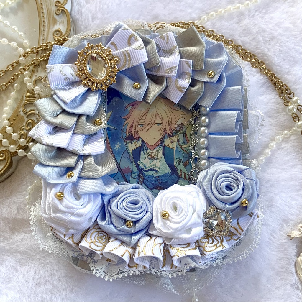 【B8】推し色硬質ケースデコ / ロイヤルブルー×シルバー ୨୧