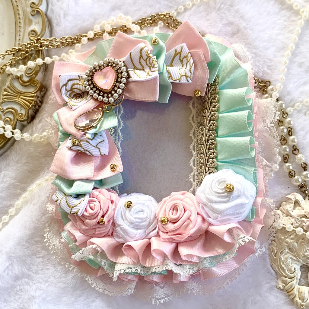 【B8】推し色硬質ケースデコ / 桜ピンク×ミント ୨୧