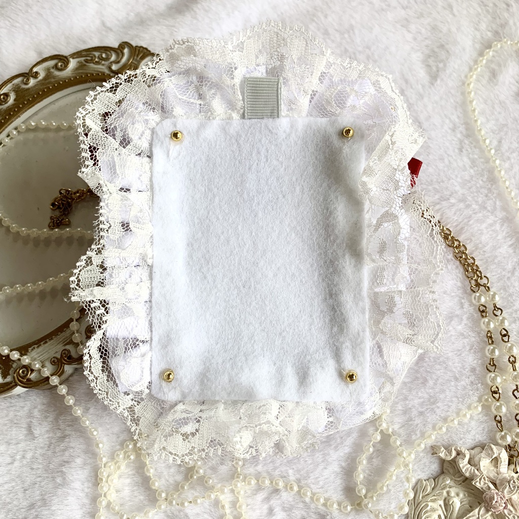 【B8】硬質ケースデコ ロイヤル・ストロベリーローズ(赤×白×金)