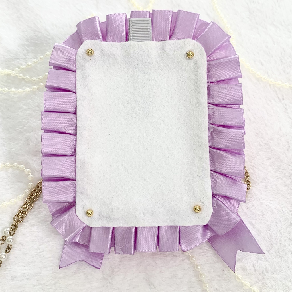 【硬質ケースデコ】 B8 紫 ピンク 猫耳 ファー リボン ゆめかわ 量産型