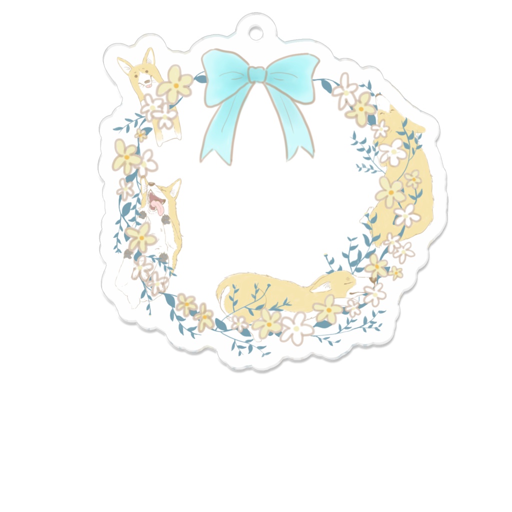 コーギー(しげお)リースのアクリルキーホルダー