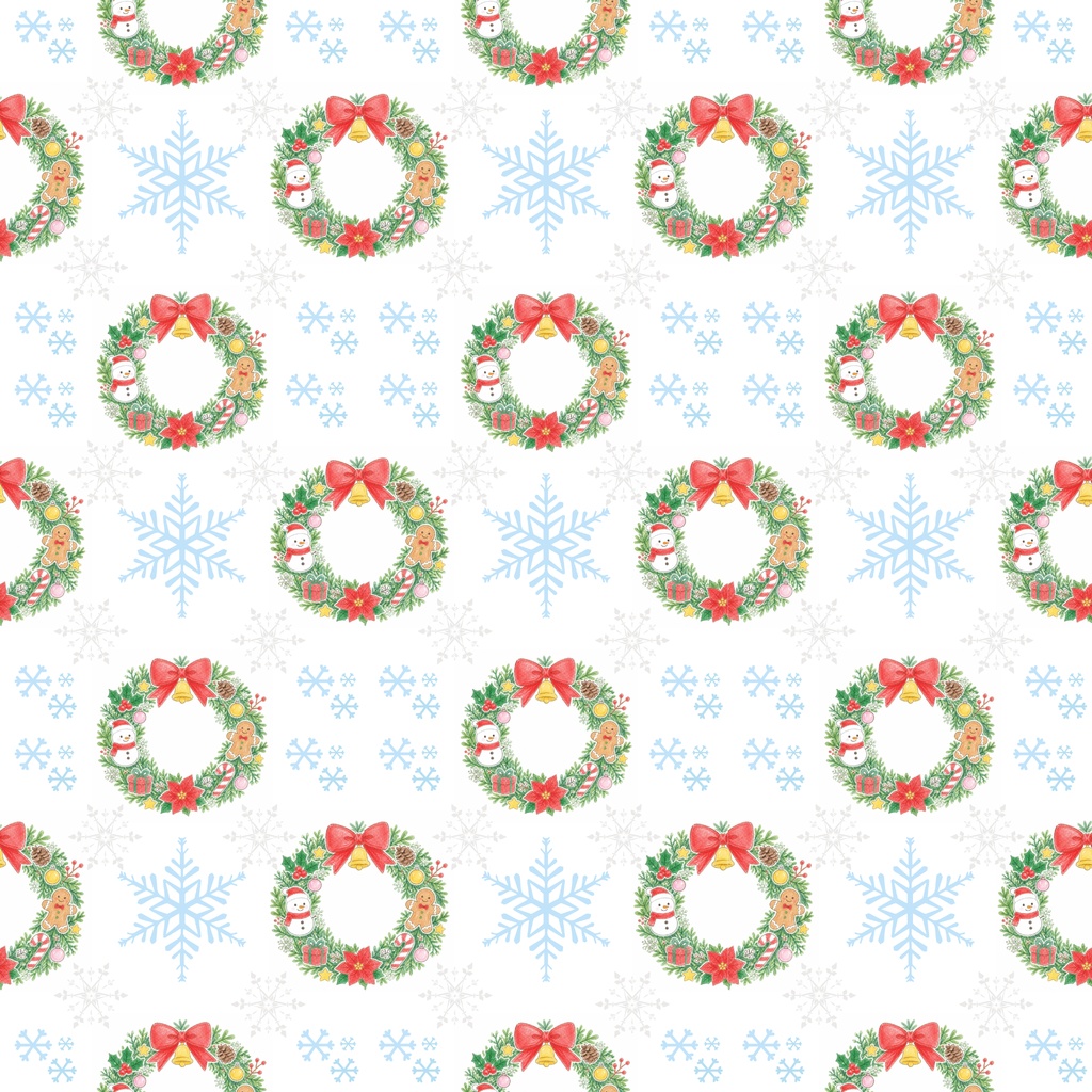 クリスマスリースデジタルペーパー