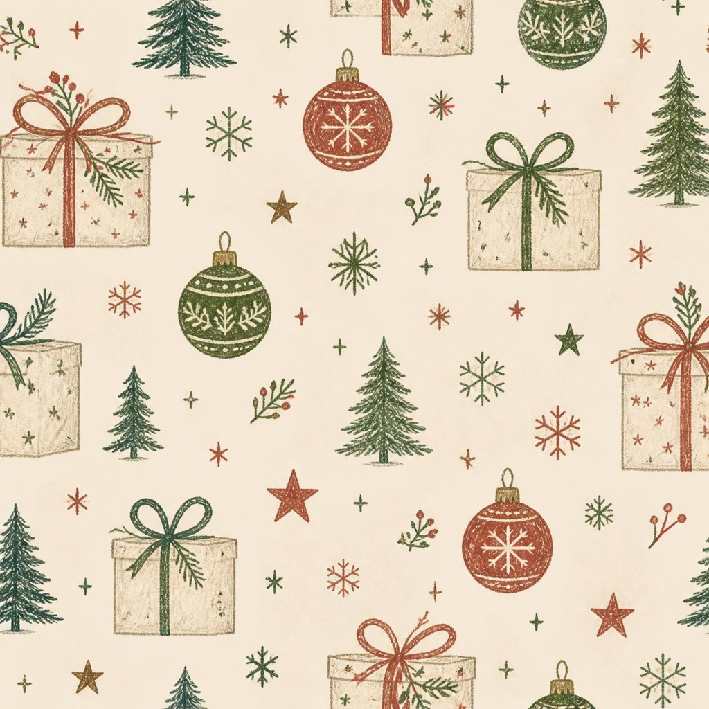 可愛いクリスマスデジタルペーパー