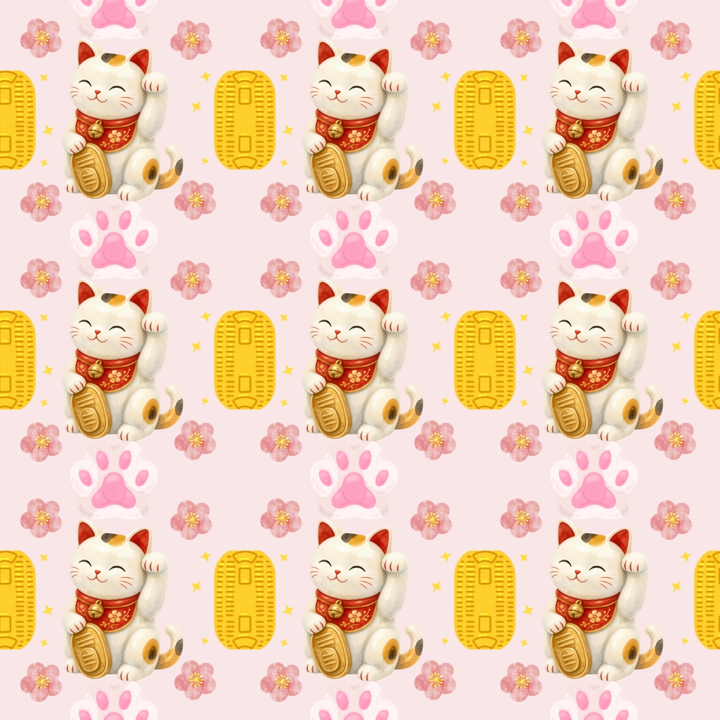 かわいい招きネコデジタルペーパー