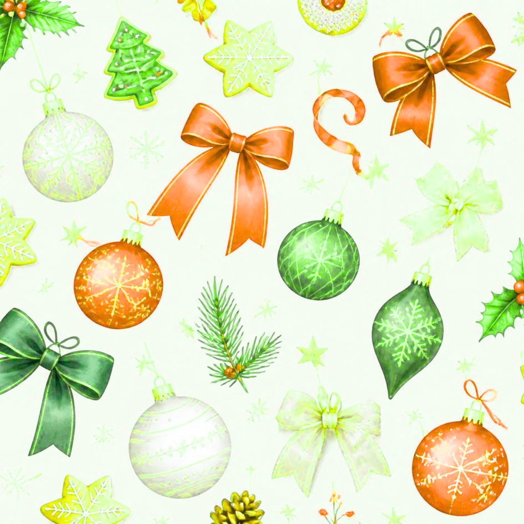 クリスマスデジタルペーパーリボンカラフル