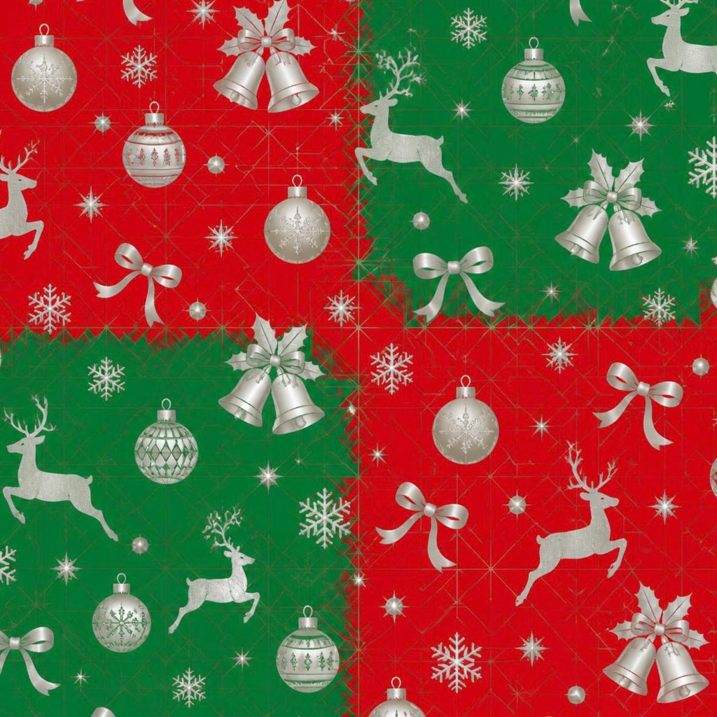 グリーンと赤のクリスマスデジタルペーパー