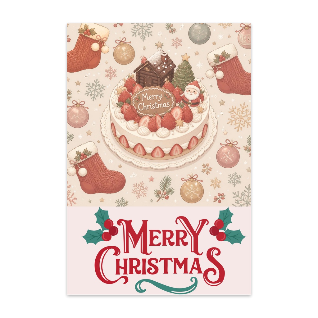 クリスマスケーキのポストカード