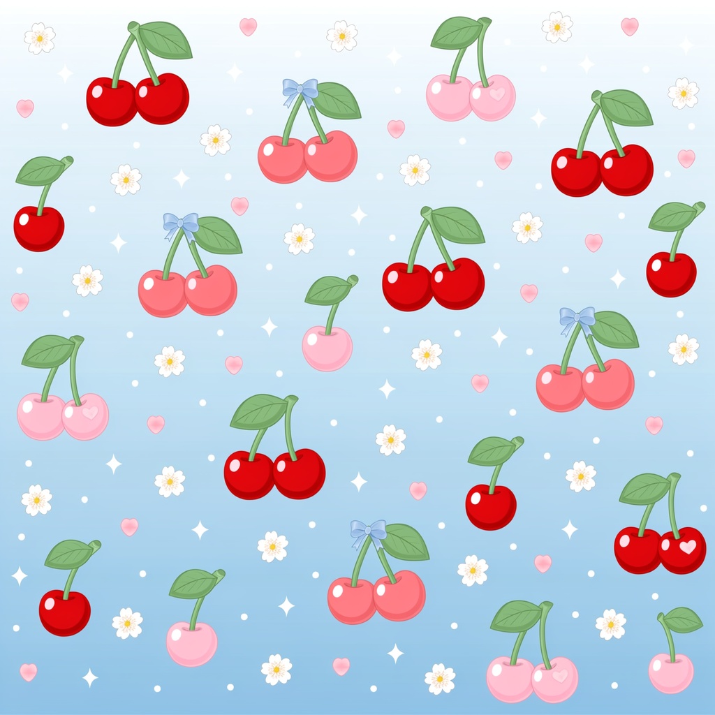 可愛いさくらんぼのデジタルペーパー