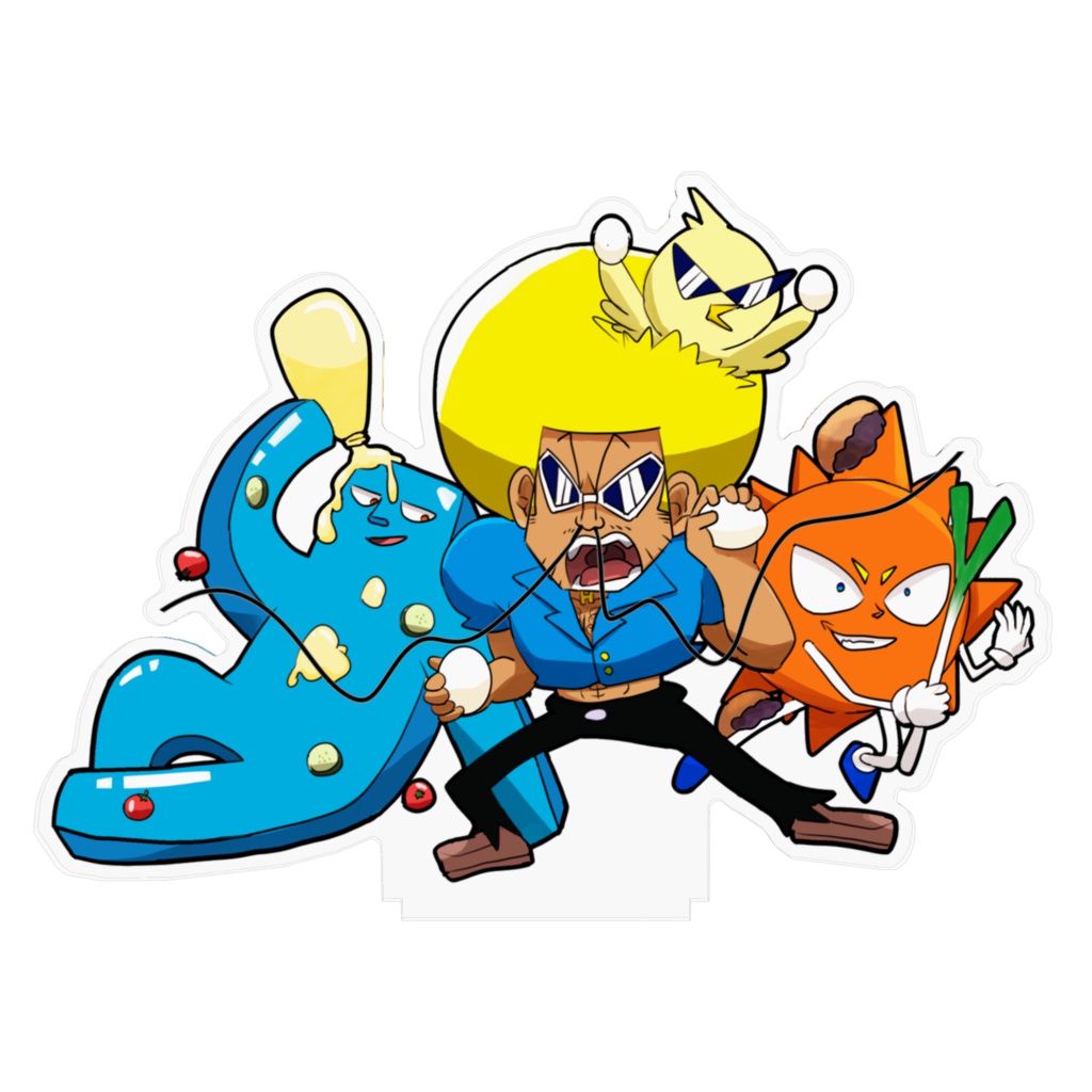 3ばかアクリルフィギュア(ボーボボカフェありがとうver.)