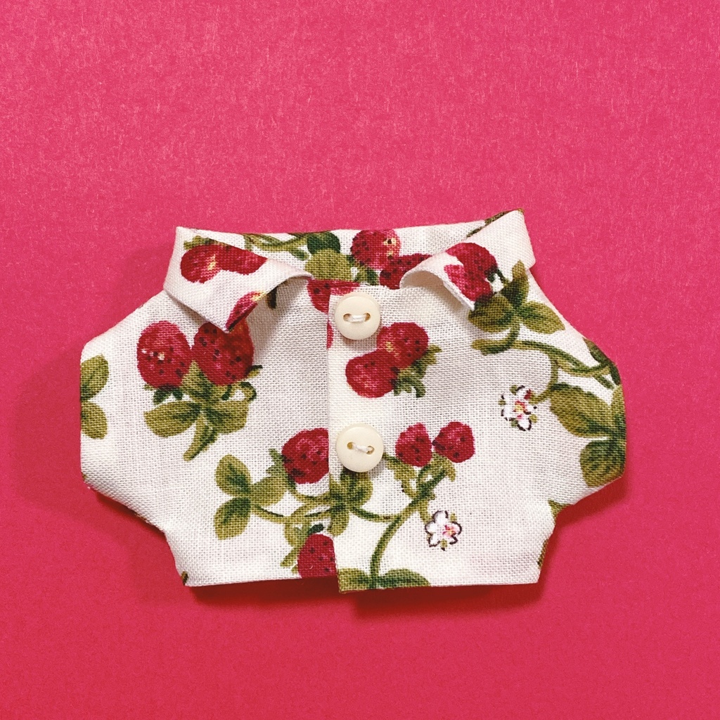 ぬい服イチゴ柄シャツ【B/R】