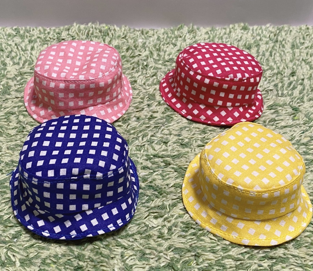 バケットハット⬛︎無地×チェック柄