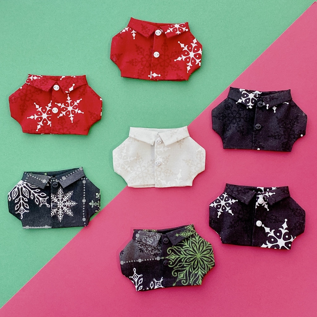 雪の結晶■ボタン付きシャツ