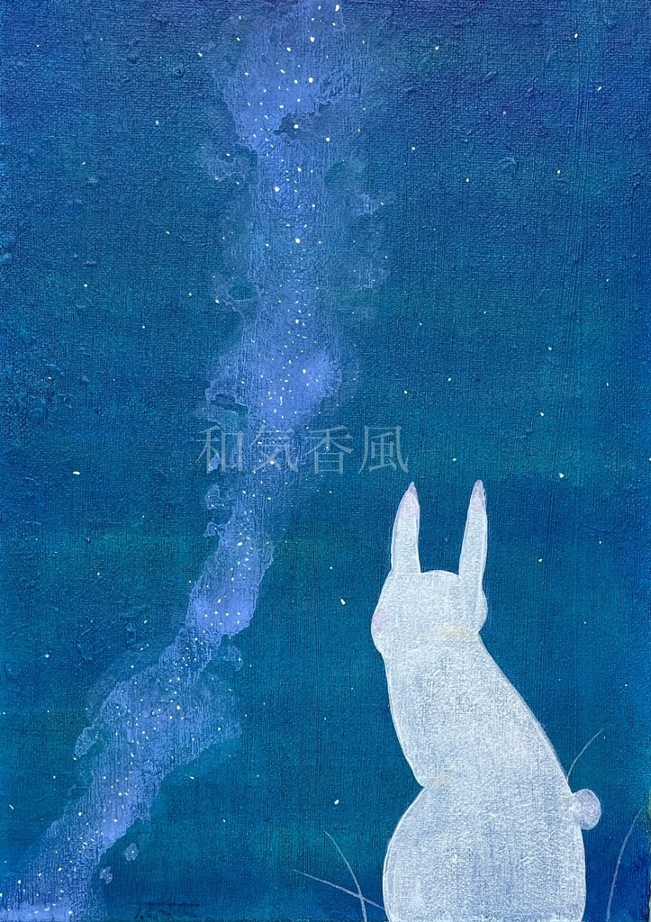 「静夜・1」F4号キャンバス アクリル絵の具