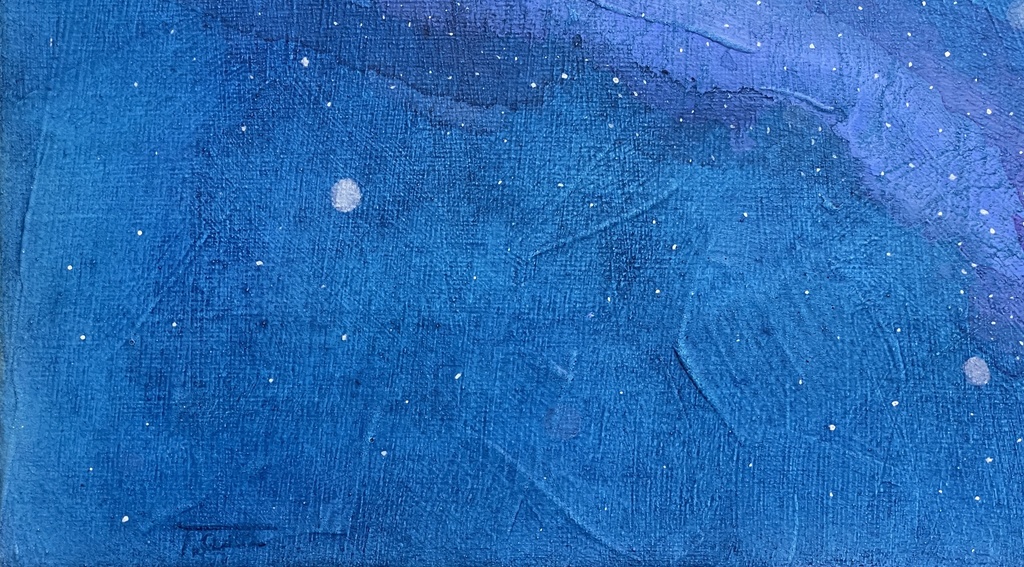 「静夜・2」F4号キャンバス アクリル絵の具