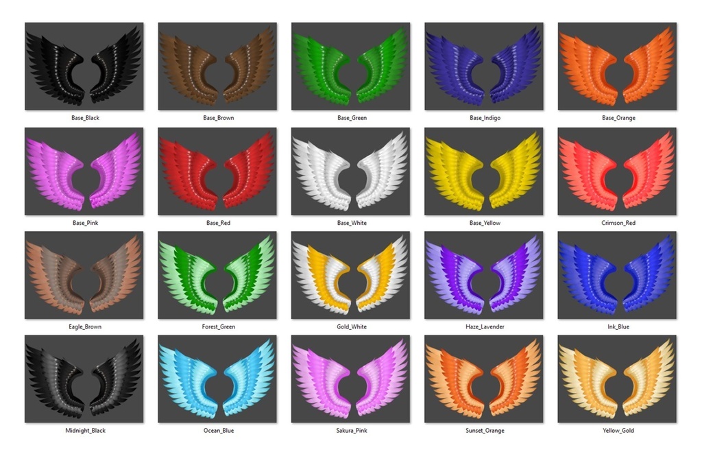 Angel Hover Wings - 20 variations (VROID)
