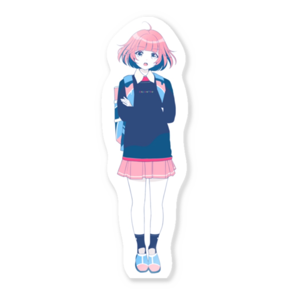 推し活中のさくらちゃん　透明ステッカー