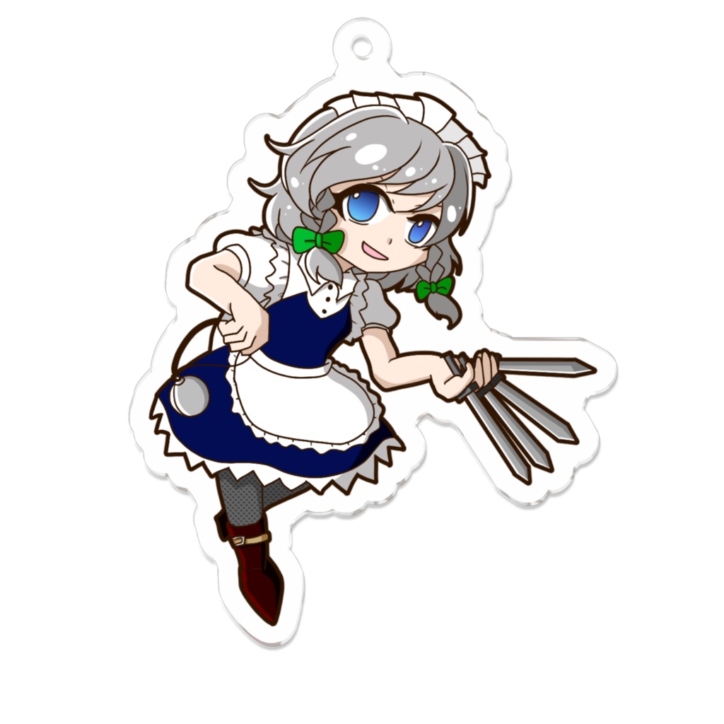 【東方project】十六夜咲夜 ゆるっとアクリルキーホルダー（コーティングあり）