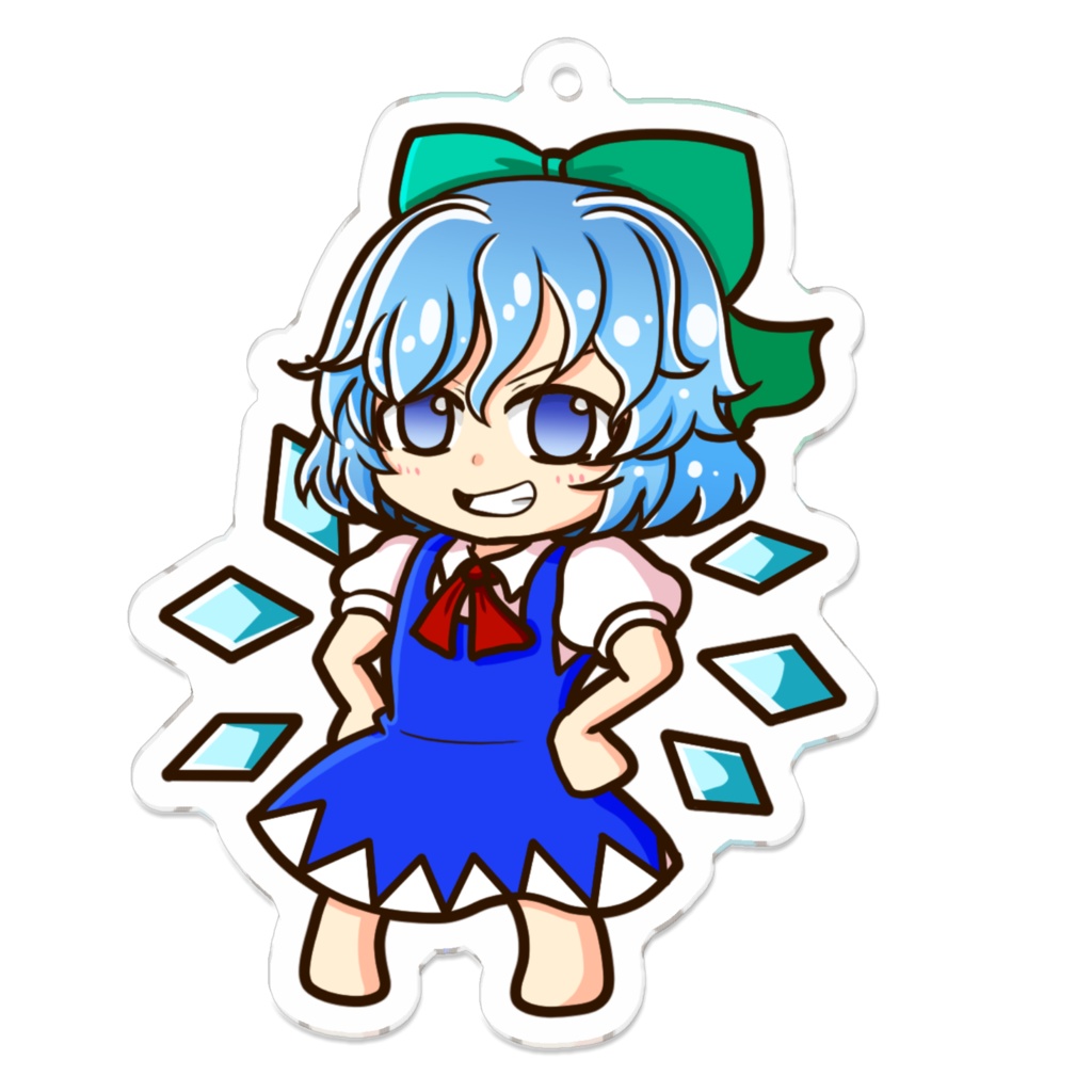 【東方project】チルノ  のっぺりアクリルキーホルダー（コーティングあり）
