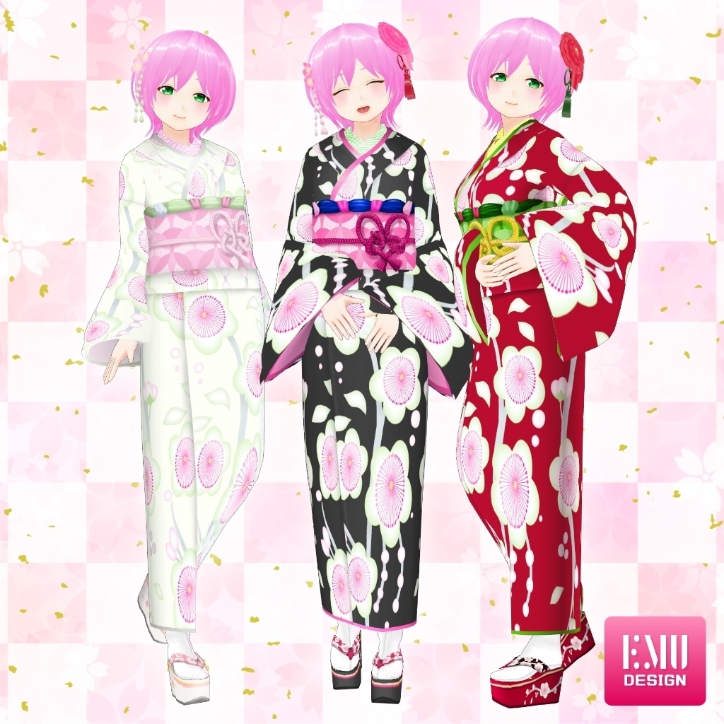 【Vroid v1.1.0】着物シリーズ2021.A ぽっくりと足袋/Kimono2021.A Pokkuri and Tabi 【テクスチャ/Texture】