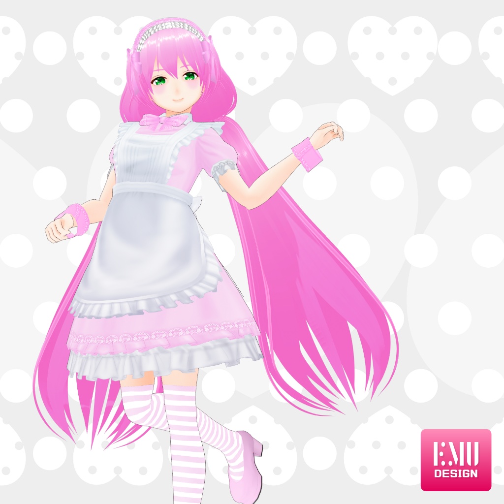 【Vroid v1.1.4】ローツインテール 物理入り 色変え超簡単/Low twin tail color change super easy【ヘアプリセット/Hair Preset】