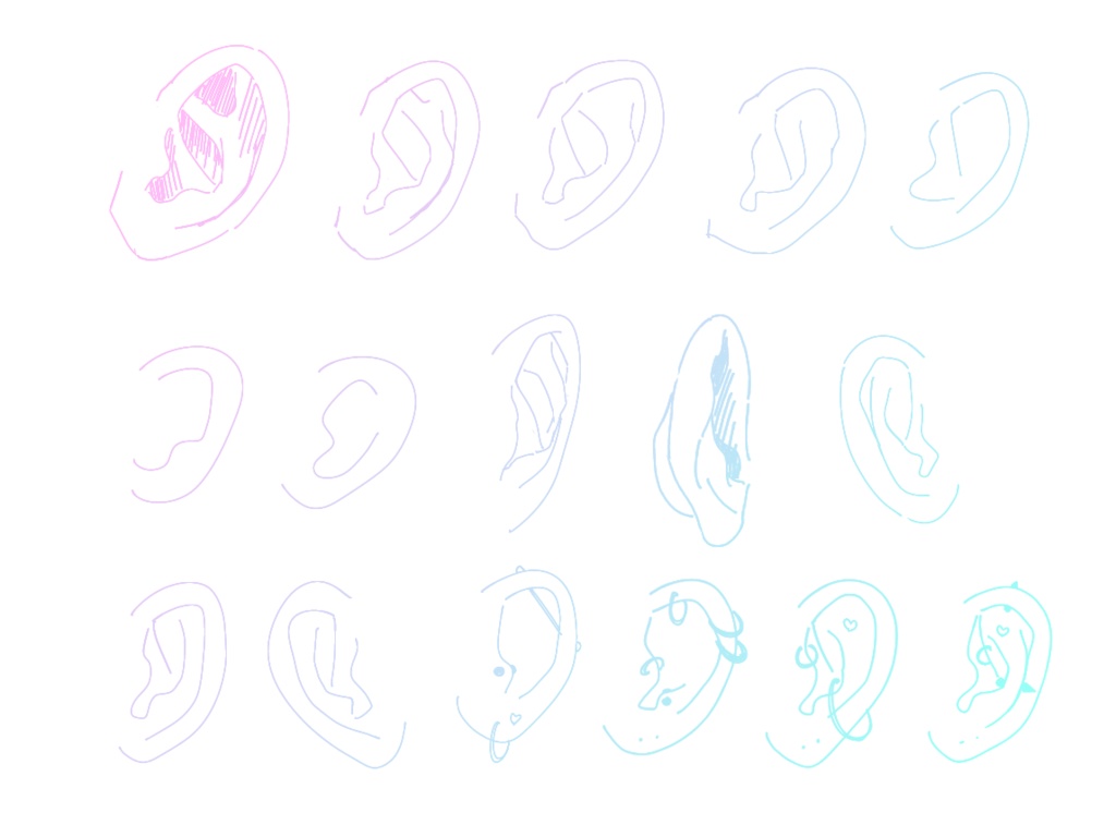 耳の絵パーカー/ユメカワパステル