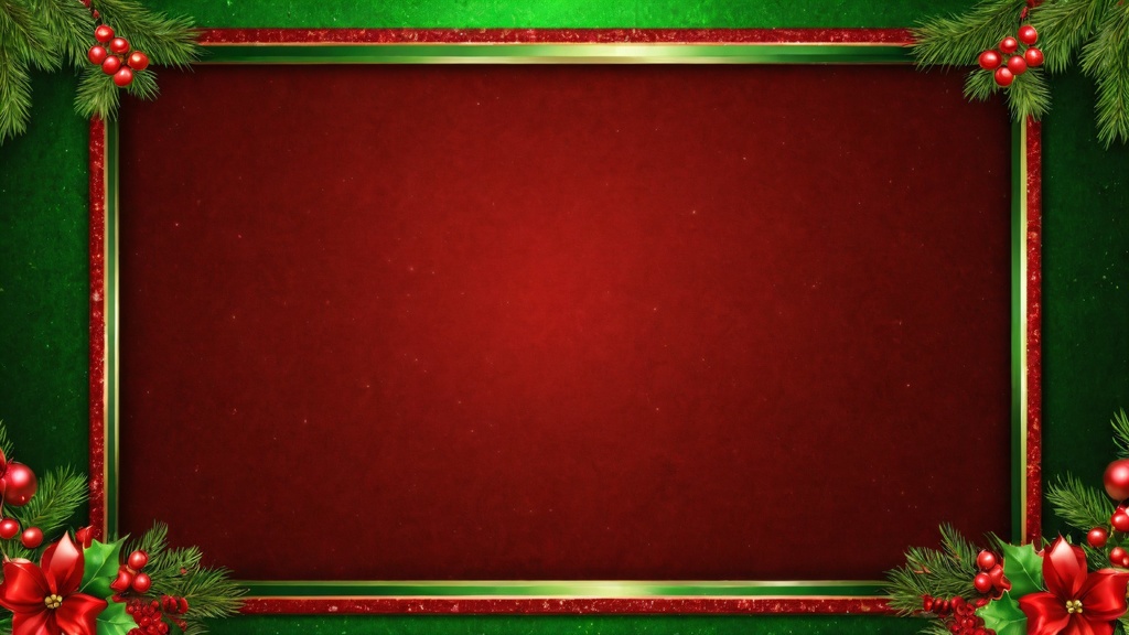 【期間限定・無料】Christmas Red × Emerald Green – VTuber Frame(FHD 1920×1080)