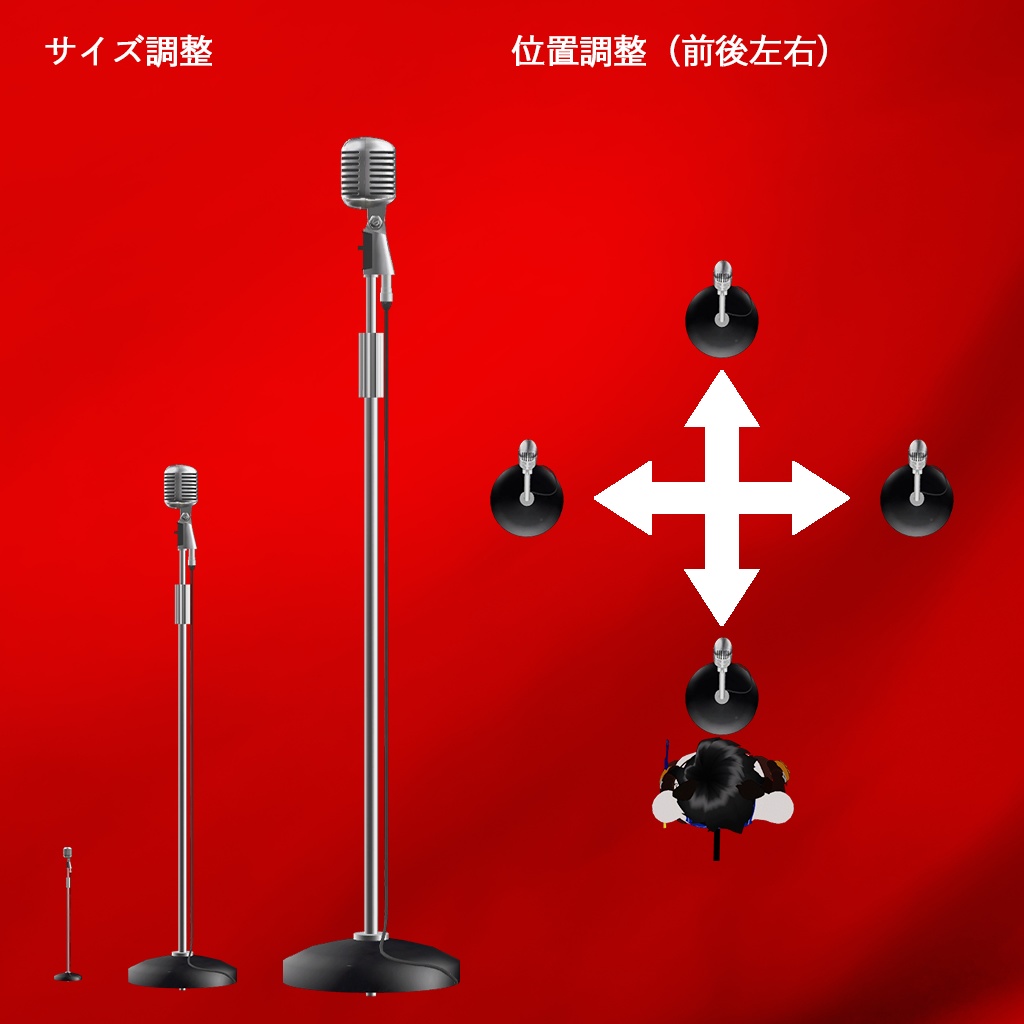 発売記念セール(¥1,000→¥500 1/31まで)VRChat向け3Dモデル Vintage-Style Microphone ヴィンテージスタイルマイクロフォン